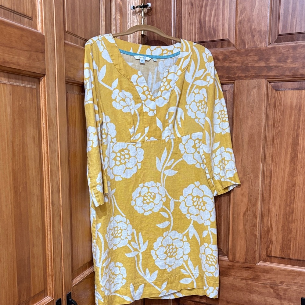 Boden Yellow and White Floral Dress